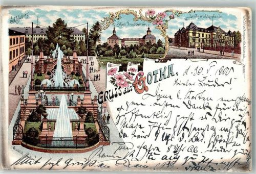 Gotha 1900 Schloßberg Landgerichtsgebäude Schloß Friedenstein