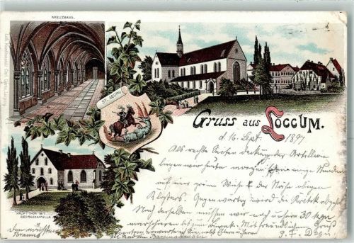 Loccum 1897 Kreuzgang St. Georg Haupttor mit Georgskapelle