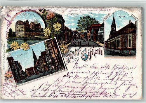 Gifhorn 1897 Schloss Gifhorn Hauptstraße Kirche