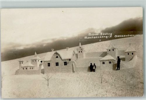 Sachsenberg-Georgenthal Schnee-Siedlung Glassentrempel Winter 1930/31