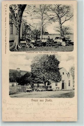 Pätz 1903 Gasthaus am See Gustav Krüger