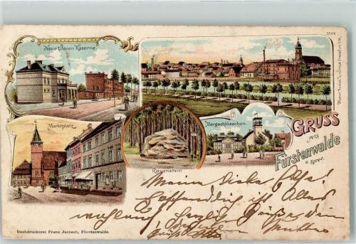 Fürstenwalde 1900 Neue Ulanen Kaserne Marktplatz Rauenstein Bergschlösschen