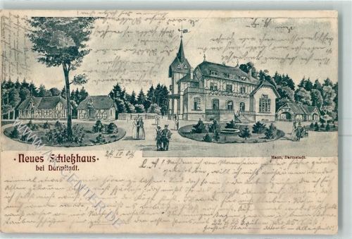 W6100 Darmstadt Neues Schießhaus AK Schützen 1904 Künstlerkarte