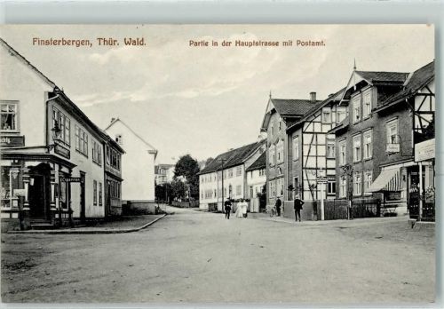 Finsterbergen Partie in der Hauptstraße mit Postamt