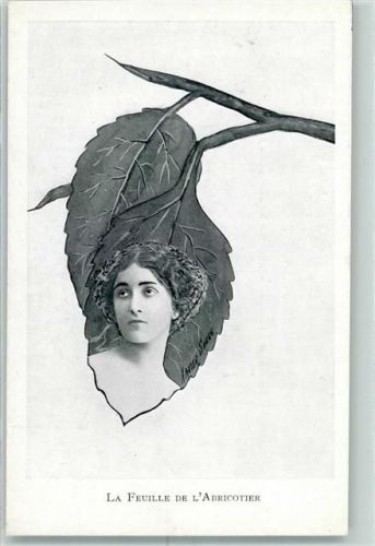 La Feuille de Abricotier - Metamorphose Blatt vermenschlicht AK