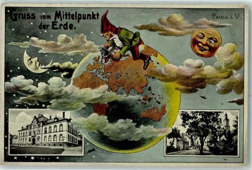 Pausa Mittelpunkt der Erde Zwerg Mond vermenschlicht