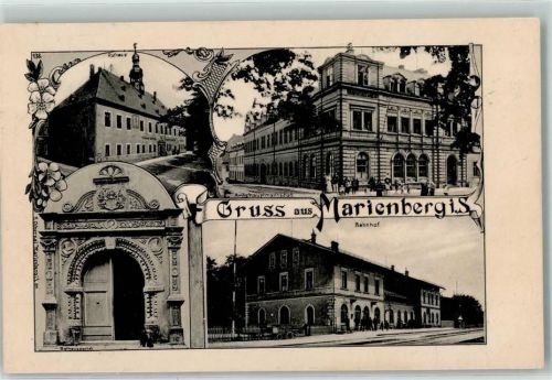 Marienberg Rathaus Amtshauuptmannschaft Bahnhof Rathausportal