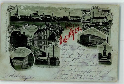 Dillingen Kriegerdenkmal Altes und Neues Knabenseminar Gymnasium Schloß