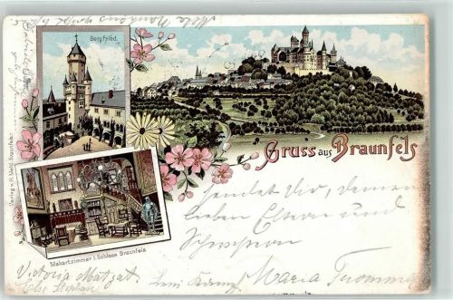 Braunfels 1897 Bergfried Makartzimmer Schloss Blumen