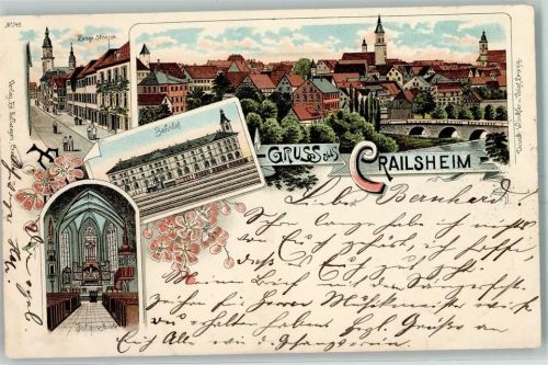 Crailsheim 1897 Lange Straße Bahnhof Johanniskirche