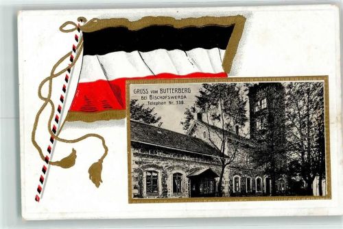 01877 O8500 Bischofswerda Prägedruck Butterberg Aussichtsturm Fahne