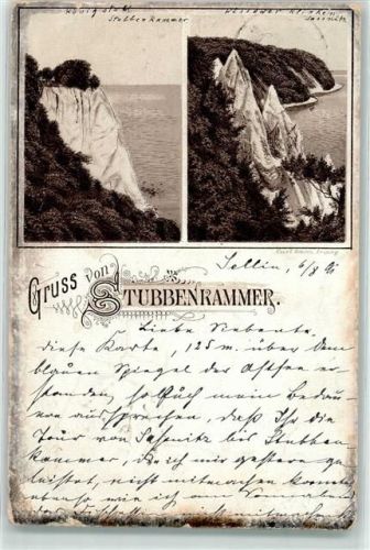 Sellin 1901 Königstuhl Stubbenkammer Wissower Klinken Ort handschriftlich