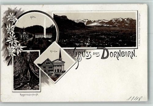 6850 Dornbirn Lithographie Gruss aus - 1898 AK