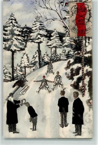Offenburg 1907 Rodeln Preisverleihung Winter