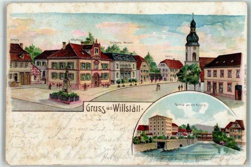 Willstätt Rathaus Schulhaus Kaufhaus Gasthaus Adler Fahrrad Kinzig Gruss