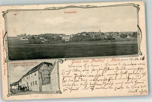06493 O4301 Neudorf b Quedlinburg 1906 - Gasthaus z. schwarzen Bär