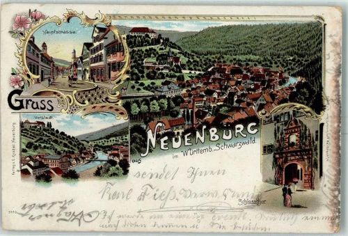 Neuenbürg 1900 Hauptstraße Vorstadt Schlosstor