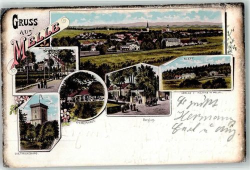 Melle 1911 Gasthaus Waldmeister Weberhaus Dietrichsburg Berglust Kleft