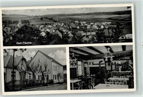 54585 W5531 Esch b Gerolstein - Gasthaus zur Krone Gastraum Kirche