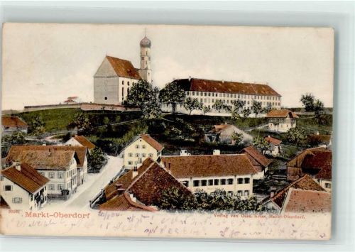 87616 W8952 Marktoberdorf 1904 Lithographie Pfarrkirche St. Martin
