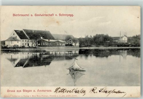 Stegen 1907 Gasthaus Bierbrauerei v. Schreyegg