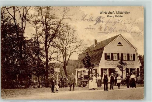 Mörfelden 1913 Gasthaus Mitteldick Ort handschriftlich