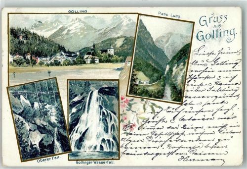 Golling 1897 Pass Lueg Oberer Fall Gollinger Wasserfall