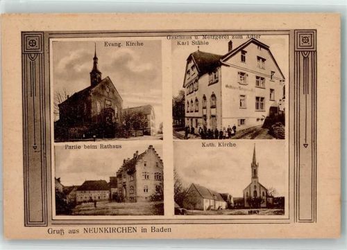 Neunkirchen Ev. Kirche Gasthaus u. Metzgerei zum Adler Kath. Kirche