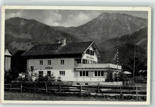 87538 W8975 Langenwang , Allgäu Foto AK Cafe-Pension Besler Entschenkopf
