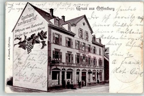 Offenburg 1904 Gasthaus Zum Hanauer Hof Johann Bickel