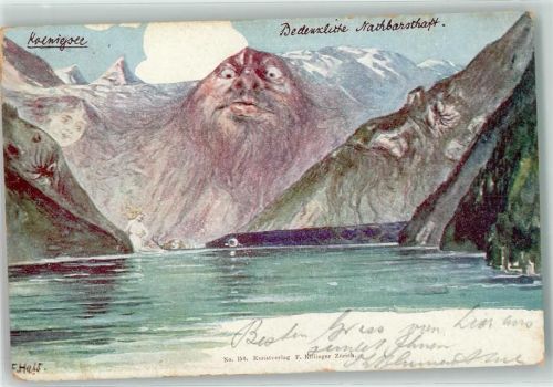Königssee 1906 Berggesichter sign F. Hals