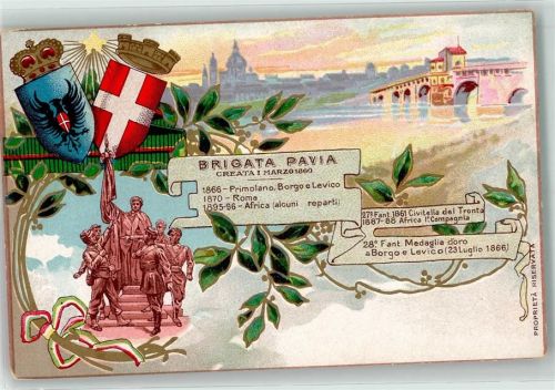 1900 Brigata Pavia 27 + 28 Fanteria 1860 Patriotik Regiment Wappen