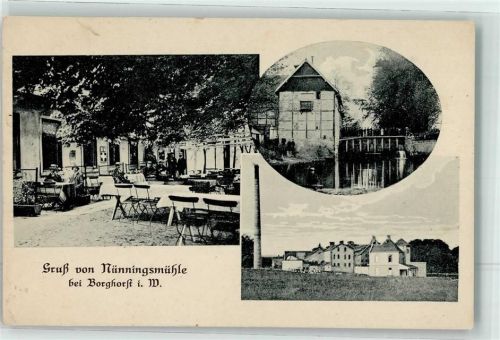 Borghorst Gasthaus Nünningsmühle Garten Fabrikgelände