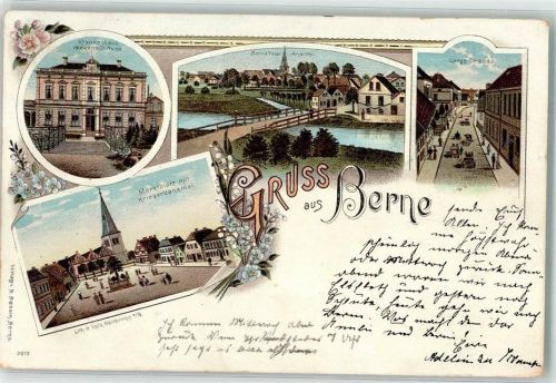 Berne 1901 Kückene-Stifung Krankenhaus Marktplatz Kriegerdenkmal Lange Straße