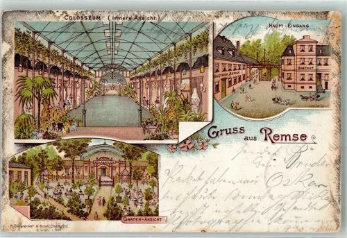 Remse 1902 Colosseum Haupteingang Garten Ansicht