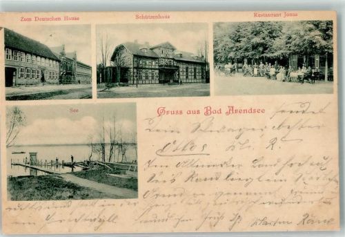 Arendsee 1899 See Gasthaus zum Deutschen Haus Schützenhaus Gasthaus Jonas