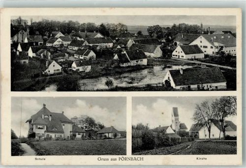 Pörnbach 1916 Schule Kirche