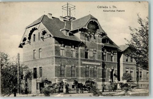 Kölleda 1914 Kaiserl. Postamt Kutschen