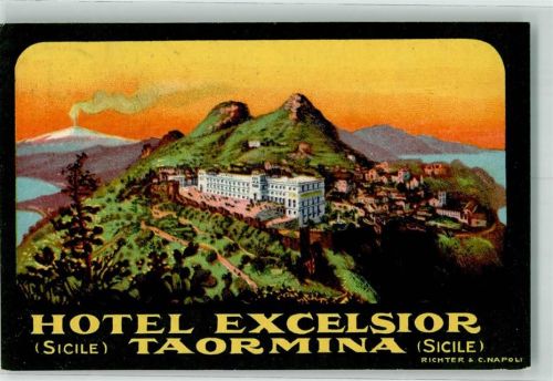 98039 Taormina Lithographie Hotel Excelsior