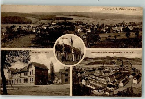 Schlierbach 1914 Wächtersbacher Steingutfabrik Bahnhof Post