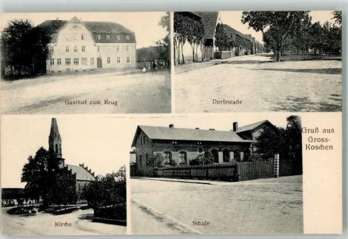 Großkoschen Kirche Gasthaus zum Krug Schule