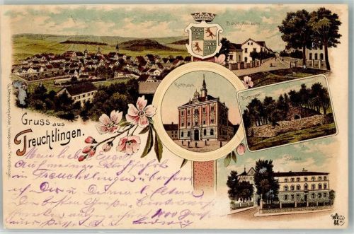 Treuchtlingen 1898 Rathaus Burgruine Schloß Wappen Verlag Ottmar Zieher-München