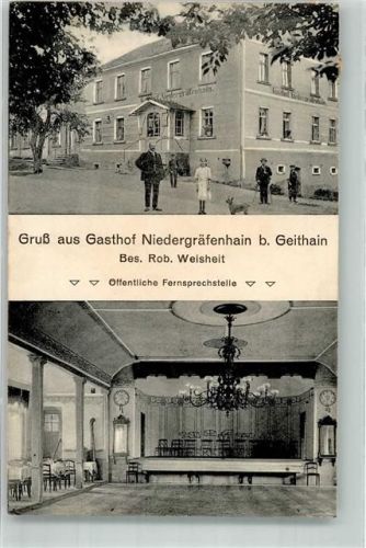 04643 O7230 Geithain 1916 - Gasthaus Niedergräfenhain Rob. Weisheit