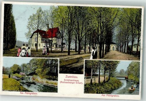 04442 O7114 Zwenkau 1915 - Schützenhaus - Rothenburger Erker Am Mühlgraben