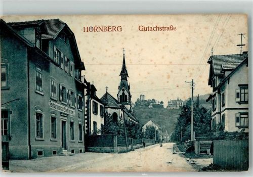 78132 W7746 Hornberg , Schwarzwaldbahn - Gutachstraße Gasthaus Stadt Hornberg