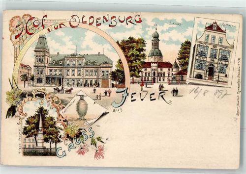 Jever 1897 Hof von Oldenburg Schloß Kiebitzbecher Rathaus
