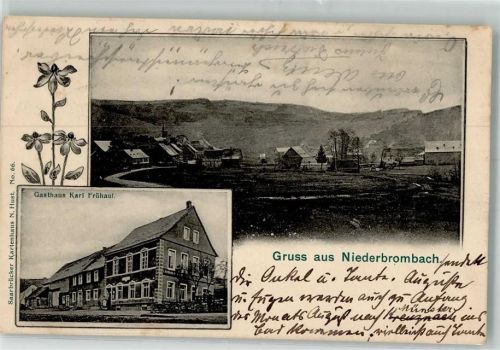 Niederbrombach 1907 Gasthaus Frühauf