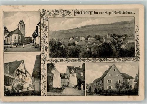 Feldberg 1915 Dorfstraßen Dorfkirche