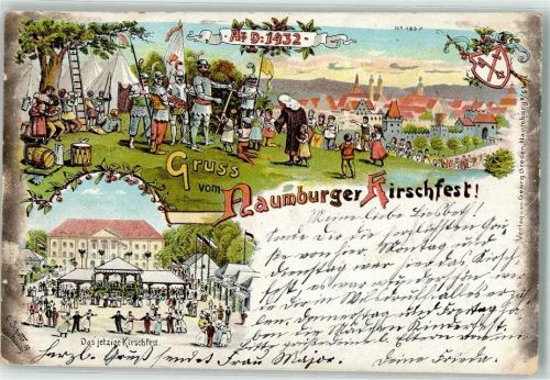 Naumburg 1897 Kirschfest Einst und Heute sign E. Schotte