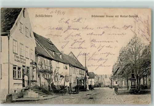 36381 W6490 Schlüchtern 1907 - Brückenauer Straße Weitzel-Denkmal